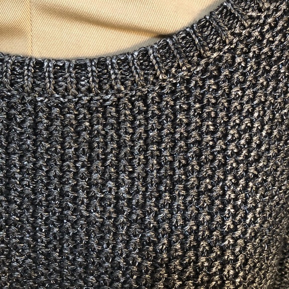 WHBM silver and black metallic sweater size large - Picture 2 of 5